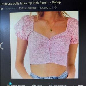 Princess Polly Light Pink Floral Crop Top